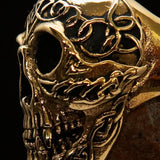 Excellent crafted Men's Celtic Skull Ring - Solid Brass - BikeRing4u