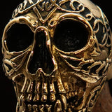 Excellent crafted Men's Celtic Skull Ring - Solid Brass - BikeRing4u