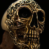 Excellent crafted Men's Celtic Skull Ring - Solid Brass - BikeRing4u