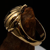 Excellent crafted Halloween Men's Pumpkin Ring - Solid Brass - BikeRing4u