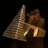 Excellent crafted Men's All Seeing Eye on Pyramid Ring - Solid Brass - BikeRing4u