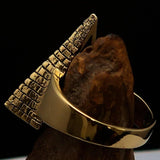 Excellent crafted Men's All Seeing Eye on Pyramid Ring - Solid Brass - BikeRing4u