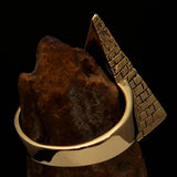 Excellent crafted Men's All Seeing Eye on Pyramid Ring - Solid Brass - BikeRing4u
