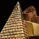 Excellent crafted Men's All Seeing Eye on Pyramid Ring - Solid Brass - BikeRing4u