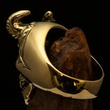 Excellent crafted Men's horned Devil Ring - Solid Brass - BikeRing4u