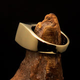 Excellent crafted Men's Ring Jesus in Hebrew Black - Solid Brass - BikeRing4u