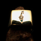 Excellent crafted Men's National Flag Ring Israel - solid Brass - BikeRing4u