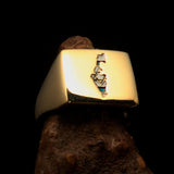 Excellent crafted Men's National Flag Ring Israel - solid Brass - BikeRing4u
