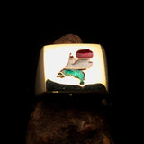 Excellent crafted Men's Dutch Flag Ring Holland / Netherlands - Solid Brass - BikeRing4u