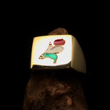 Excellent crafted Men's Dutch Flag Ring Holland / Netherlands - Solid Brass - BikeRing4u