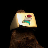 Excellent crafted Men's Dutch Flag Ring Holland / Netherlands - Solid Brass - BikeRing4u