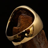 Excellent crafted Men's Aquarius Ring Green Zodiac - Solid Brass - BikeRing4u