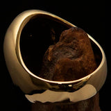 Excellent crafted Men's Aquarius Ring Green Zodiac - Solid Brass - BikeRing4u