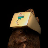 Excellent crafted Men's Thai Flag Ring Thailand - Solid Brass - BikeRing4u