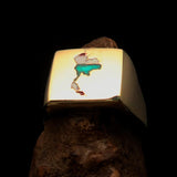 Excellent crafted Men's Thai Flag Ring Thailand - Solid Brass - BikeRing4u