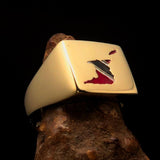 Excellent crafted Men's National Flag Ring Trinidad and Tobago - Solid Brass - BikeRing4u
