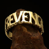 Excellent Crafted Men's one Word Revenge Ring - solid Brass - BikeRing4u