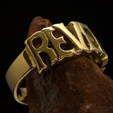 Excellent Crafted Men's one Word Revenge Ring - solid Brass - BikeRing4u