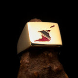 Excellent crafted Men's National Flag Ring Trinidad and Tobago - Solid Brass - BikeRing4u