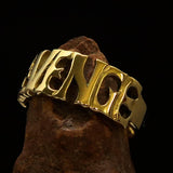 Excellent Crafted Men's one Word Revenge Ring - solid Brass - BikeRing4u