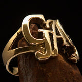 Excellent Crafted Mad Men's one Word Gaga Ring - solid Brass - BikeRing4u