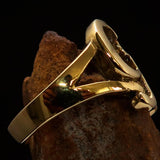 Excellent Crafted Mad Men's one Word Gaga Ring - solid Brass - BikeRing4u