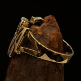 Excellent Crafted Mad Men's one Word Gaga Ring - solid Brass - BikeRing4u