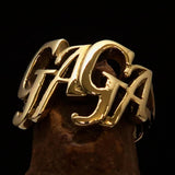 Excellent Crafted Mad Men's one Word Gaga Ring - solid Brass - BikeRing4u