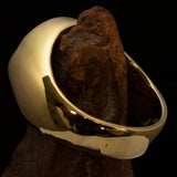 Excellent crafted Men's Muslim Ring Green Allah Symbol - solid Brass - BikeRing4u