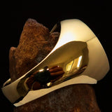 Excellent crafted Men's Winter Ring Green Snowflake - solid Brass - BikeRing4u