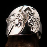 Excellent crafted mirror polished Men's Birth of Death Skeleton Ring - Sterling Silver - BikeRing4u