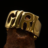 Excellent crafted One Word Girl Ring - Solid Brass - BikeRing4u