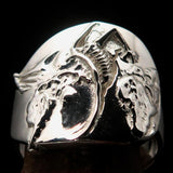 Excellent crafted mirror polished Men's Birth of Death Skeleton Ring - Sterling Silver - BikeRing4u