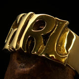 Excellent crafted One Word Girl Ring - Solid Brass - BikeRing4u