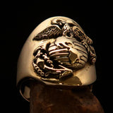 Excellent crafted Men's Marine's Military Ring - Solid Brass - BikeRing4u