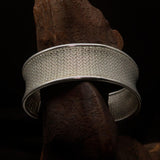 Excellent handcrafted woven Sterling Silver Bracelet Bangle - BikeRing4u