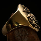 Excellent crafted Men's Marine's Military Ring - Solid Brass - BikeRing4u