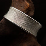 Excellent handcrafted woven Sterling Silver Bracelet Bangle - BikeRing4u