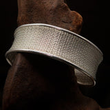 Excellent handcrafted woven Sterling Silver Bracelet Bangle - BikeRing4u