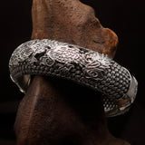 Stunning handcrafted Sterling Silver Dragon Bracelet - BikeRing4u