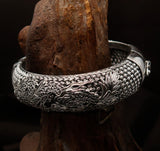 Stunning handcrafted Sterling Silver Dragon Bracelet - BikeRing4u