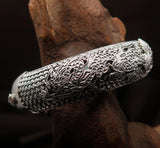Stunning handcrafted Sterling Silver Dragon Bracelet - BikeRing4u