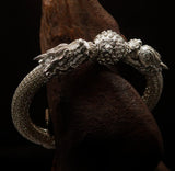 Stunning handcrafted Sterling Silver Two Dragon Ball Bracelet - BikeRing4u