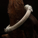 Stunning handcrafted Sterling Silver Two Dragon Ball Bracelet - BikeRing4u