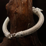 Stunning handcrafted Sterling Silver Two Dragon Ball Bracelet - BikeRing4u