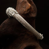 Stunning handcrafted Sterling Silver Two Dragon Ball Bracelet - BikeRing4u