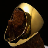 Excellent crafted Men's Green Riding Knight Ring - Solid Brass - BikeRing4u