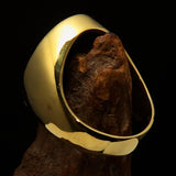 Excellent crafted Men's Green Riding Knight Ring - Solid Brass - BikeRing4u