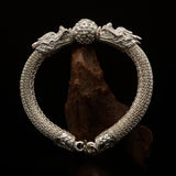 Stunning handcrafted Sterling Silver Two Dragon Ball Bracelet - BikeRing4u