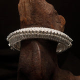 Excellent handcrafted mounted Sterling Silver Bracelet Bangle - BikeRing4u